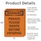 Signmission Private Please Knock Before Entering OSHA Warning Sign, Aluminum, 7in W x 10in L, 2PK OS-2PACK-WS-A-710-V-13459 - alternate 4
